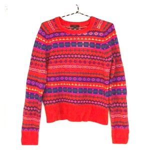J Crew Fair Isle Sweater - Neon accents